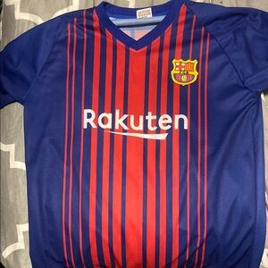 Blue and Red Jersey with V-Neck and Club Crest